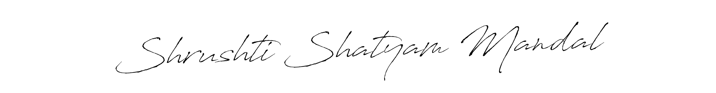 Make a beautiful signature design for name Shrushti Shatyam Mandal. With this signature (Antro_Vectra) style, you can create a handwritten signature for free. Shrushti Shatyam Mandal signature style 6 images and pictures png