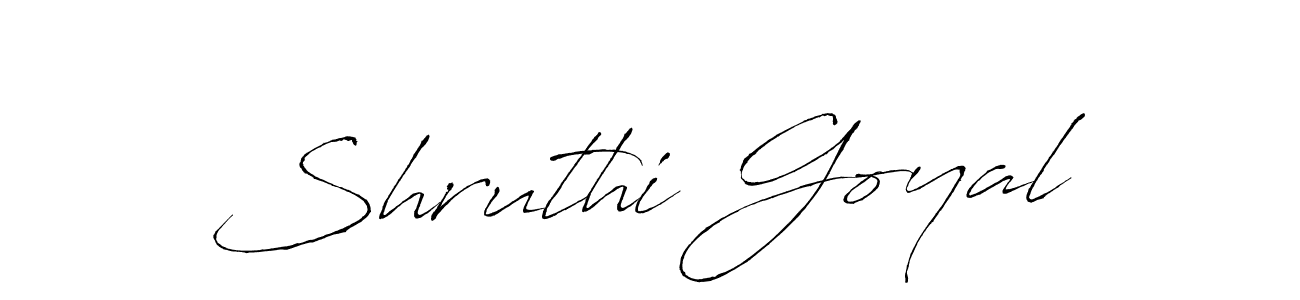 Make a beautiful signature design for name Shruthi Goyal. With this signature (Antro_Vectra) style, you can create a handwritten signature for free. Shruthi Goyal signature style 6 images and pictures png