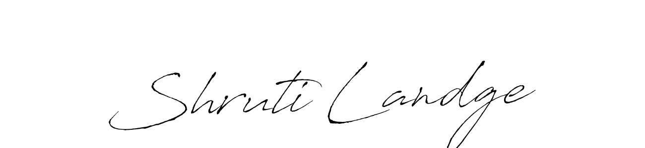 Antro_Vectra is a professional signature style that is perfect for those who want to add a touch of class to their signature. It is also a great choice for those who want to make their signature more unique. Get Shruti Landge name to fancy signature for free. Shruti Landge signature style 6 images and pictures png
