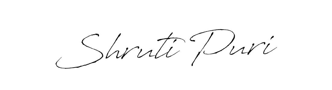 Design your own signature with our free online signature maker. With this signature software, you can create a handwritten (Antro_Vectra) signature for name Shruti Puri. Shruti Puri signature style 6 images and pictures png