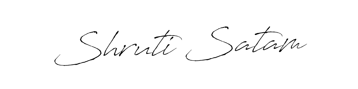 Make a beautiful signature design for name Shruti Satam. With this signature (Antro_Vectra) style, you can create a handwritten signature for free. Shruti Satam signature style 6 images and pictures png