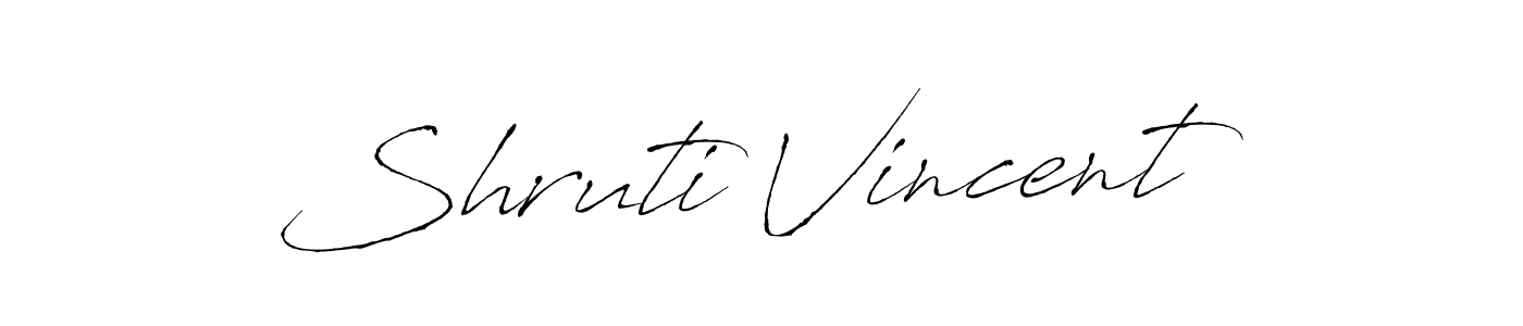 Antro_Vectra is a professional signature style that is perfect for those who want to add a touch of class to their signature. It is also a great choice for those who want to make their signature more unique. Get Shruti Vincent name to fancy signature for free. Shruti Vincent signature style 6 images and pictures png