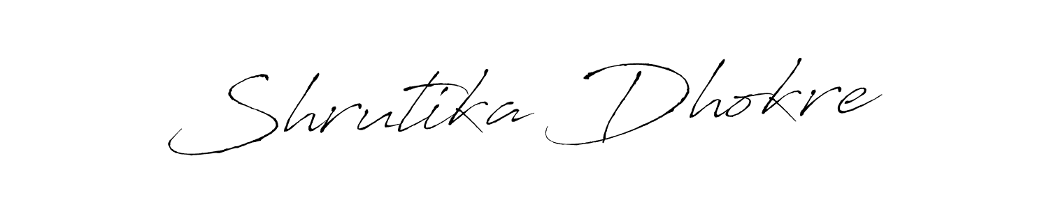 You should practise on your own different ways (Antro_Vectra) to write your name (Shrutika Dhokre) in signature. don't let someone else do it for you. Shrutika Dhokre signature style 6 images and pictures png