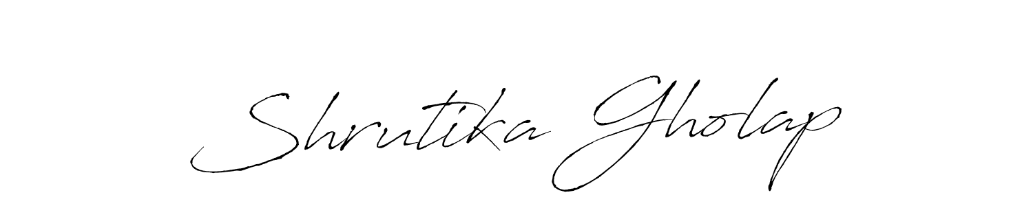 Design your own signature with our free online signature maker. With this signature software, you can create a handwritten (Antro_Vectra) signature for name Shrutika Gholap. Shrutika Gholap signature style 6 images and pictures png