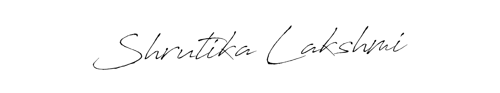 How to make Shrutika Lakshmi name signature. Use Antro_Vectra style for creating short signs online. This is the latest handwritten sign. Shrutika Lakshmi signature style 6 images and pictures png