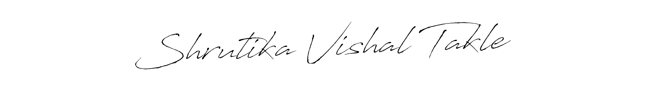 The best way (Antro_Vectra) to make a short signature is to pick only two or three words in your name. The name Shrutika Vishal Takle include a total of six letters. For converting this name. Shrutika Vishal Takle signature style 6 images and pictures png