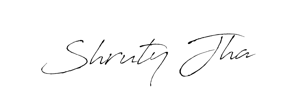 Create a beautiful signature design for name Shruty Jha. With this signature (Antro_Vectra) fonts, you can make a handwritten signature for free. Shruty Jha signature style 6 images and pictures png