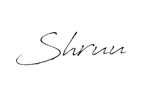 Make a beautiful signature design for name Shruu. With this signature (Antro_Vectra) style, you can create a handwritten signature for free. Shruu signature style 6 images and pictures png