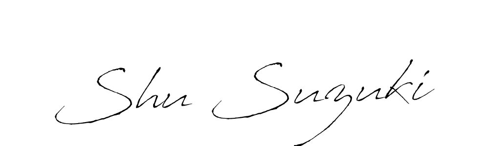 Antro_Vectra is a professional signature style that is perfect for those who want to add a touch of class to their signature. It is also a great choice for those who want to make their signature more unique. Get Shu Suzuki name to fancy signature for free. Shu Suzuki signature style 6 images and pictures png