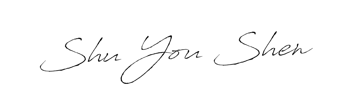 You should practise on your own different ways (Antro_Vectra) to write your name (Shu You Shen) in signature. don't let someone else do it for you. Shu You Shen signature style 6 images and pictures png