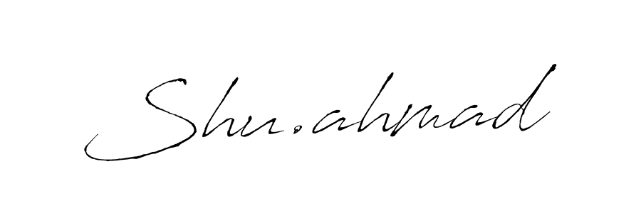 How to make Shu.ahmad name signature. Use Antro_Vectra style for creating short signs online. This is the latest handwritten sign. Shu.ahmad signature style 6 images and pictures png