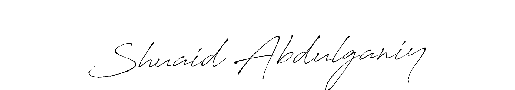 How to make Shuaid Abdulganiy signature? Antro_Vectra is a professional autograph style. Create handwritten signature for Shuaid Abdulganiy name. Shuaid Abdulganiy signature style 6 images and pictures png