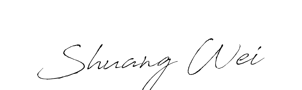 Shuang Wei stylish signature style. Best Handwritten Sign (Antro_Vectra) for my name. Handwritten Signature Collection Ideas for my name Shuang Wei. Shuang Wei signature style 6 images and pictures png