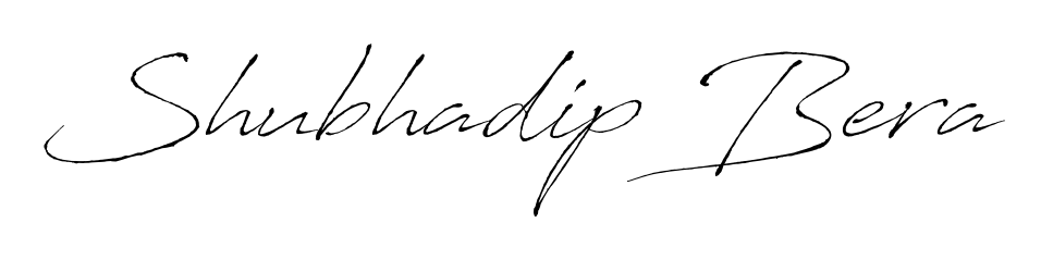 A modern signature idea for name Shubhadip Bera using Antro_Vectra font. Clean strokes and elegant curves make it stand out instantly. Shubhadip Bera signature style 6 images and pictures png