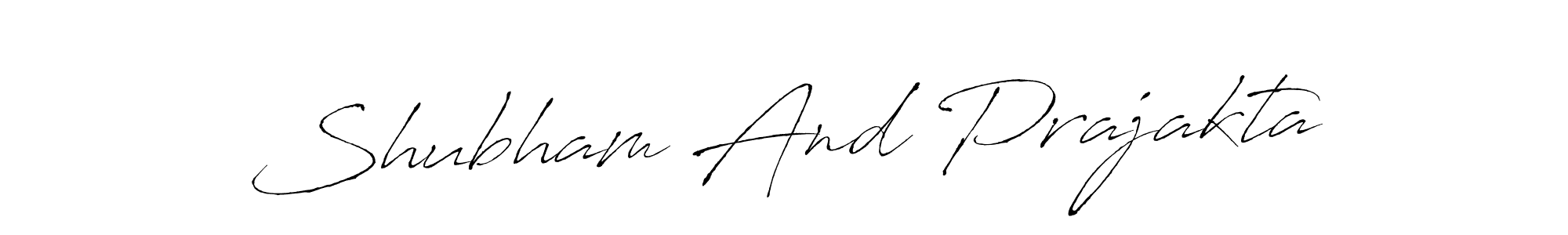 if you are searching for the best signature style for your name Shubham And Prajakta. so please give up your signature search. here we have designed multiple signature styles  using Antro_Vectra. Shubham And Prajakta signature style 6 images and pictures png