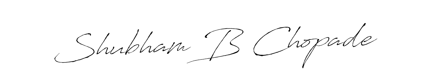 How to make Shubham B Chopade name signature. Use Antro_Vectra style for creating short signs online. This is the latest handwritten sign. Shubham B Chopade signature style 6 images and pictures png