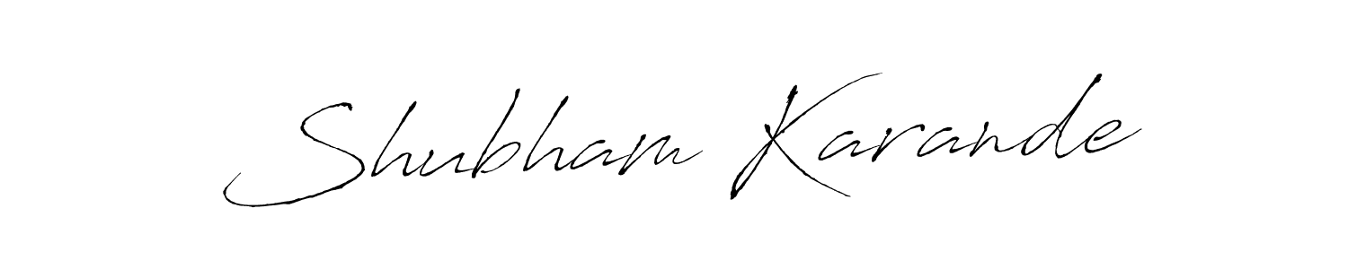 How to make Shubham Karande name signature. Use Antro_Vectra style for creating short signs online. This is the latest handwritten sign. Shubham Karande signature style 6 images and pictures png