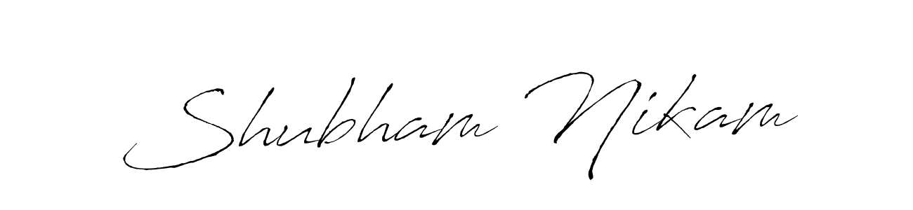 Make a beautiful signature design for name Shubham Nikam. With this signature (Antro_Vectra) style, you can create a handwritten signature for free. Shubham Nikam signature style 6 images and pictures png