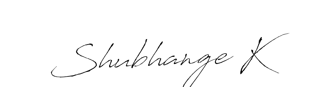 Make a beautiful signature design for name Shubhange K. With this signature (Antro_Vectra) style, you can create a handwritten signature for free. Shubhange K signature style 6 images and pictures png