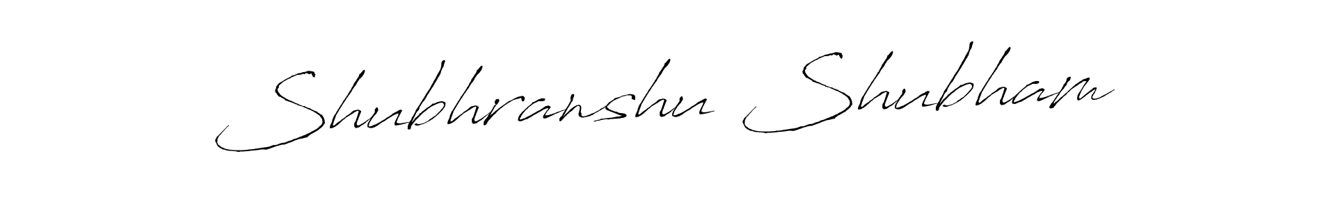 How to make Shubhranshu Shubham name signature. Use Antro_Vectra style for creating short signs online. This is the latest handwritten sign. Shubhranshu Shubham signature style 6 images and pictures png