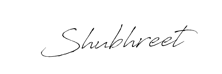 Shubhreet stylish signature style. Best Handwritten Sign (Antro_Vectra) for my name. Handwritten Signature Collection Ideas for my name Shubhreet. Shubhreet signature style 6 images and pictures png