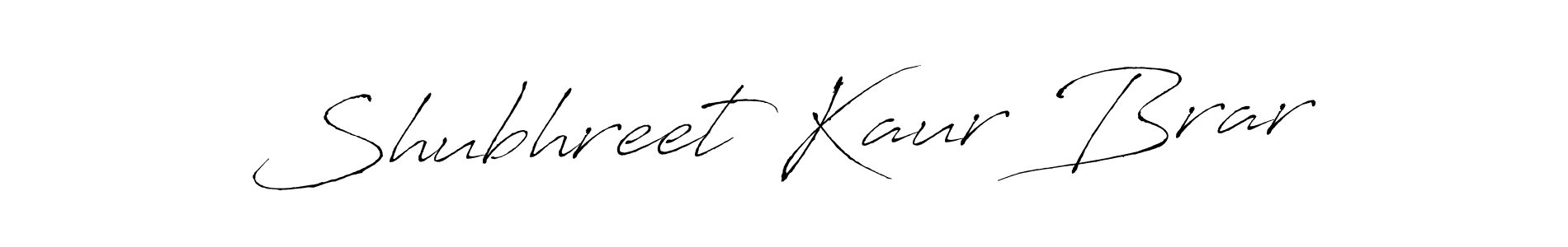 How to make Shubhreet Kaur Brar name signature. Use Antro_Vectra style for creating short signs online. This is the latest handwritten sign. Shubhreet Kaur Brar signature style 6 images and pictures png