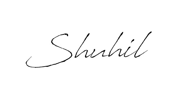 Use a signature maker to create a handwritten signature online. With this signature software, you can design (Antro_Vectra) your own signature for name Shuhil. Shuhil signature style 6 images and pictures png