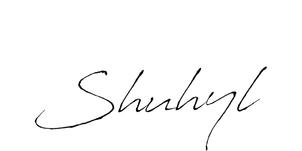 Use a signature maker to create a handwritten signature online. With this signature software, you can design (Antro_Vectra) your own signature for name Shuhyl. Shuhyl signature style 6 images and pictures png