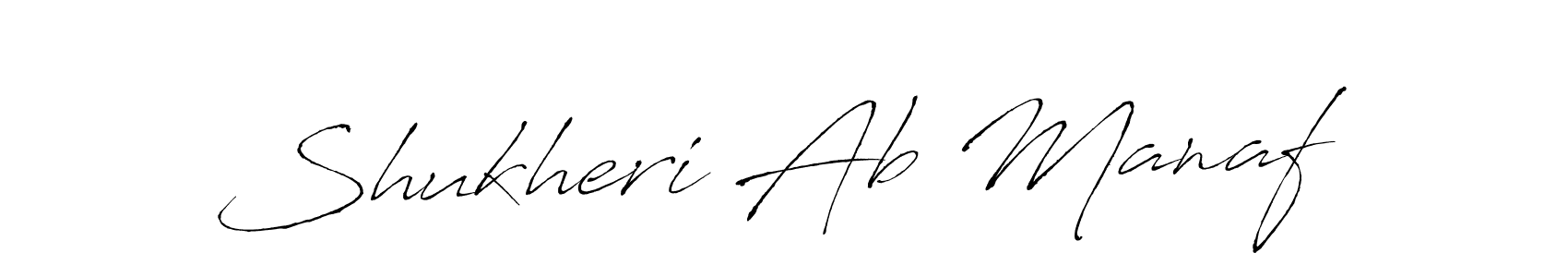 Make a beautiful signature design for name Shukheri Ab Manaf. With this signature (Antro_Vectra) style, you can create a handwritten signature for free. Shukheri Ab Manaf signature style 6 images and pictures png