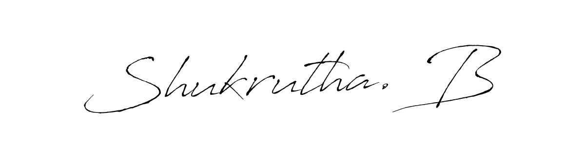 The best way (Antro_Vectra) to make a short signature is to pick only two or three words in your name. The name Shukrutha. B include a total of six letters. For converting this name. Shukrutha. B signature style 6 images and pictures png