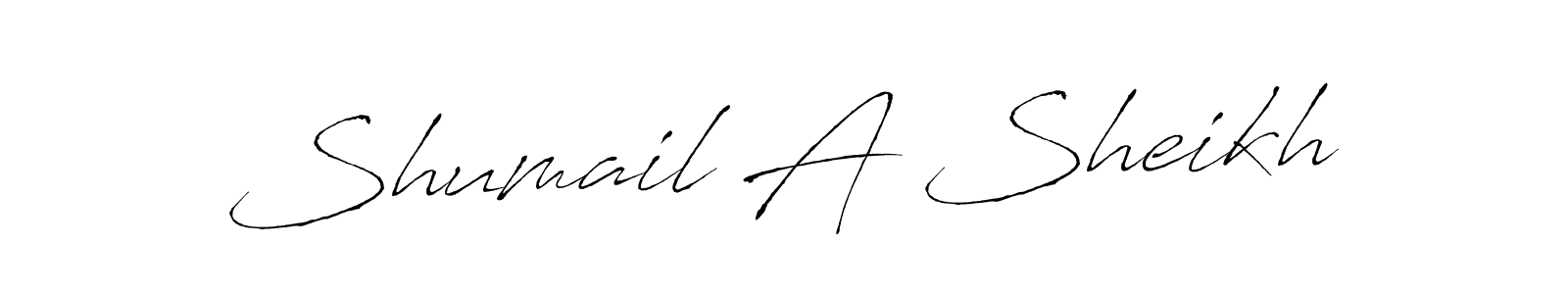 if you are searching for the best signature style for your name Shumail A Sheikh. so please give up your signature search. here we have designed multiple signature styles  using Antro_Vectra. Shumail A Sheikh signature style 6 images and pictures png