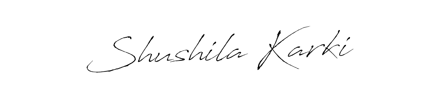 Also You can easily find your signature by using the search form. We will create Shushila Karki name handwritten signature images for you free of cost using Antro_Vectra sign style. Shushila Karki signature style 6 images and pictures png