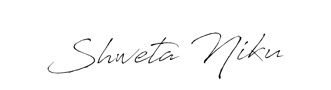 How to make Shweta Niku name signature. Use Antro_Vectra style for creating short signs online. This is the latest handwritten sign. Shweta Niku signature style 6 images and pictures png