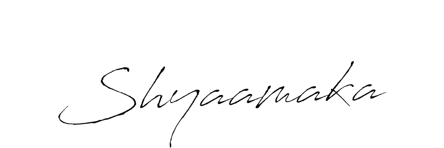 Make a beautiful signature design for name Shyaamaka. With this signature (Antro_Vectra) style, you can create a handwritten signature for free. Shyaamaka signature style 6 images and pictures png