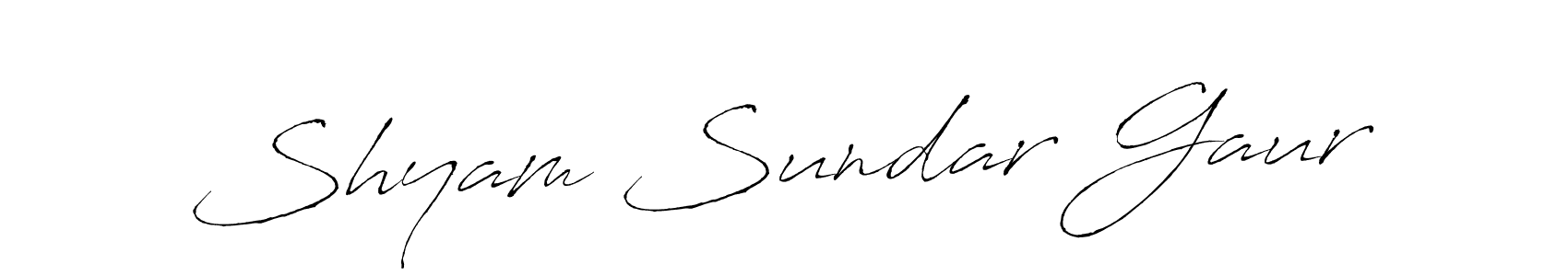 Create a beautiful signature design for name Shyam Sundar Gaur. With this signature (Antro_Vectra) fonts, you can make a handwritten signature for free. Shyam Sundar Gaur signature style 6 images and pictures png