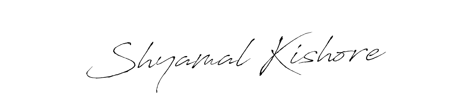 The best way (Antro_Vectra) to make a short signature is to pick only two or three words in your name. The name Shyamal Kishore include a total of six letters. For converting this name. Shyamal Kishore signature style 6 images and pictures png