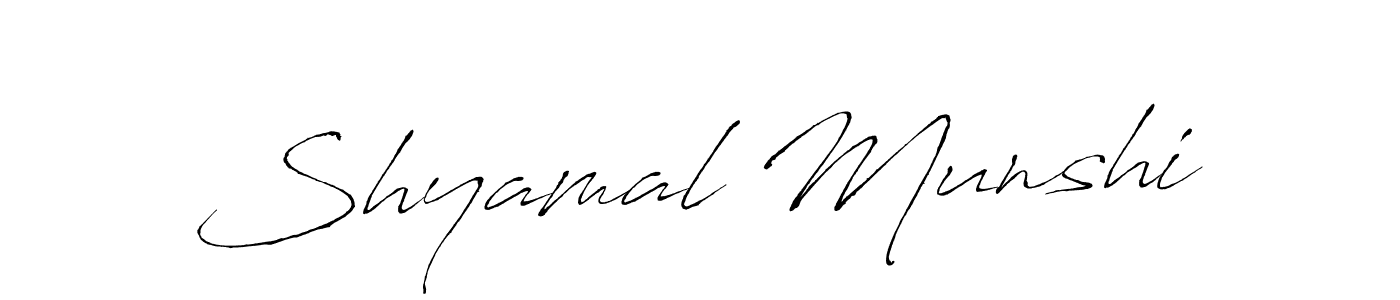 if you are searching for the best signature style for your name Shyamal Munshi. so please give up your signature search. here we have designed multiple signature styles  using Antro_Vectra. Shyamal Munshi signature style 6 images and pictures png