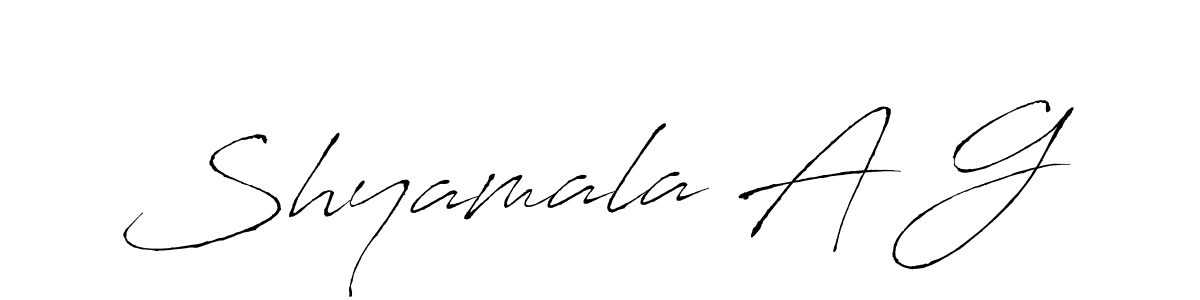 Create a beautiful signature design for name Shyamala A G. With this signature (Antro_Vectra) fonts, you can make a handwritten signature for free. Shyamala A G signature style 6 images and pictures png