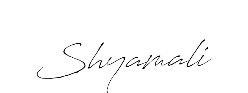 Use a signature maker to create a handwritten signature online. With this signature software, you can design (Antro_Vectra) your own signature for name Shyamali. Shyamali signature style 6 images and pictures png