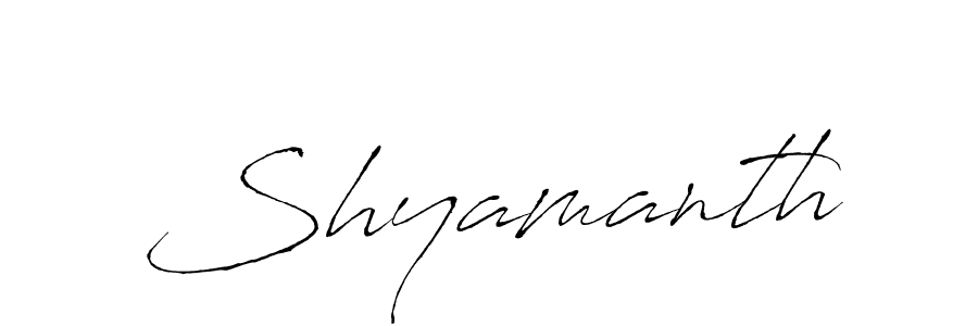 Use a signature maker to create a handwritten signature online. With this signature software, you can design (Antro_Vectra) your own signature for name Shyamanth. Shyamanth signature style 6 images and pictures png