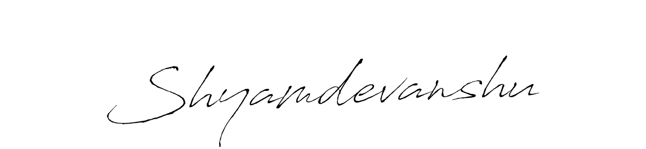 How to make Shyamdevanshu name signature. Use Antro_Vectra style for creating short signs online. This is the latest handwritten sign. Shyamdevanshu signature style 6 images and pictures png