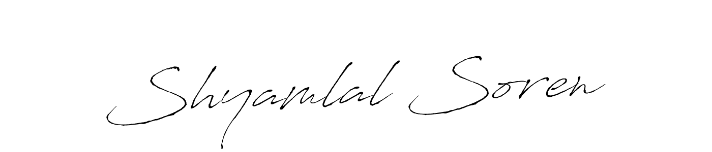 Create a beautiful signature design for name Shyamlal Soren. With this signature (Antro_Vectra) fonts, you can make a handwritten signature for free. Shyamlal Soren signature style 6 images and pictures png