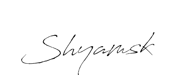 How to make Shyamsk signature? Antro_Vectra is a professional autograph style. Create handwritten signature for Shyamsk name. Shyamsk signature style 6 images and pictures png