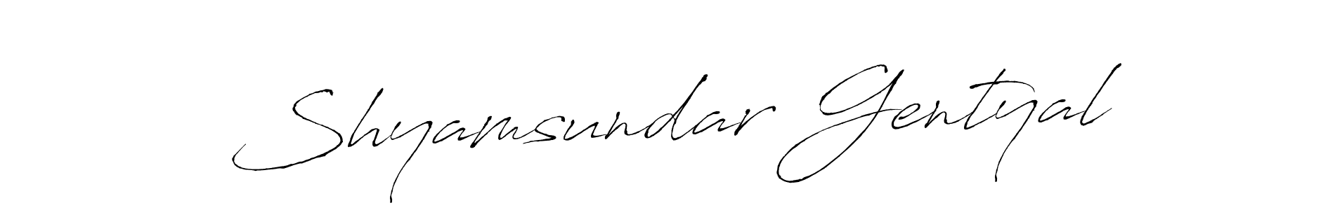 You can use this online signature creator to create a handwritten signature for the name Shyamsundar Gentyal. This is the best online autograph maker. Shyamsundar Gentyal signature style 6 images and pictures png