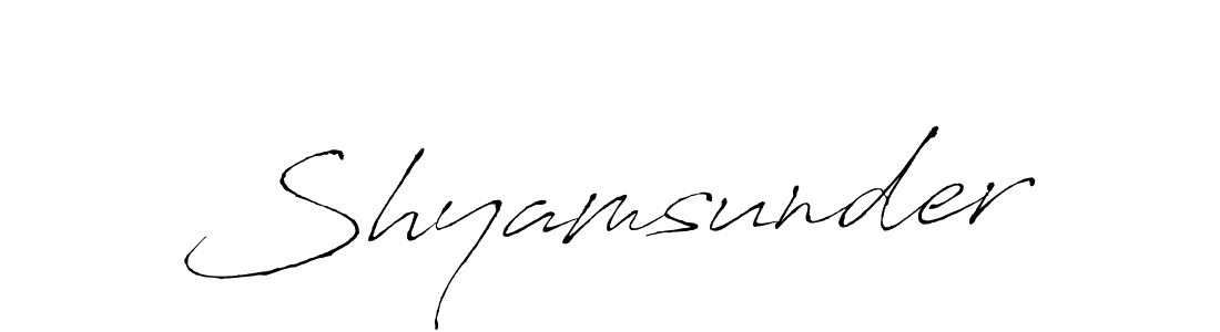 How to make Shyamsunder signature? Antro_Vectra is a professional autograph style. Create handwritten signature for Shyamsunder name. Shyamsunder signature style 6 images and pictures png