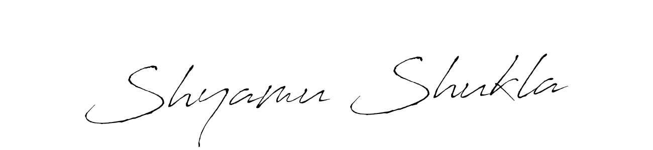 The best way (Antro_Vectra) to make a short signature is to pick only two or three words in your name. The name Shyamu Shukla include a total of six letters. For converting this name. Shyamu Shukla signature style 6 images and pictures png