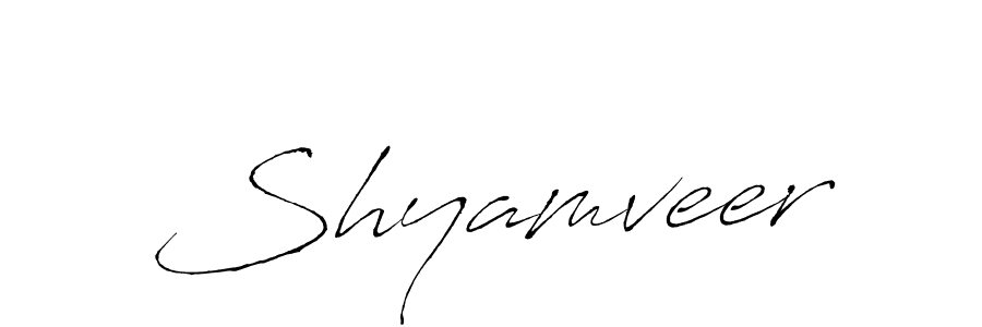 How to make Shyamveer signature? Antro_Vectra is a professional autograph style. Create handwritten signature for Shyamveer name. Shyamveer signature style 6 images and pictures png