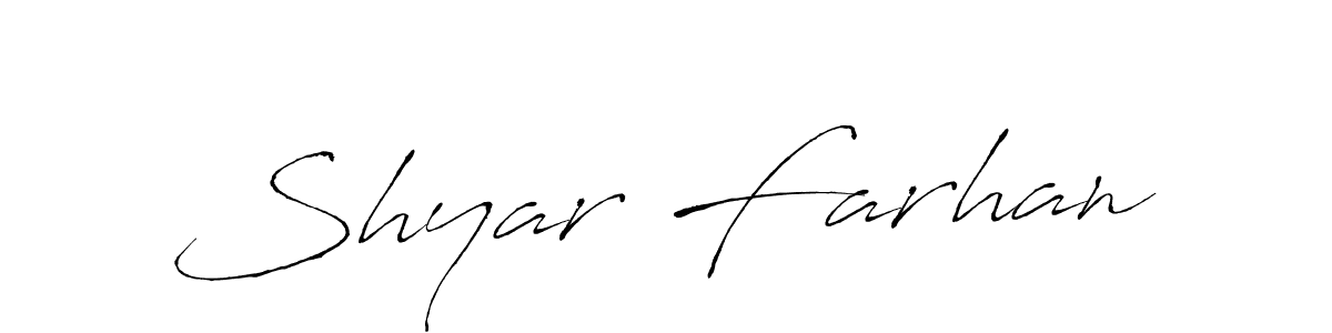 The best way (Antro_Vectra) to make a short signature is to pick only two or three words in your name. The name Shyar Farhan include a total of six letters. For converting this name. Shyar Farhan signature style 6 images and pictures png