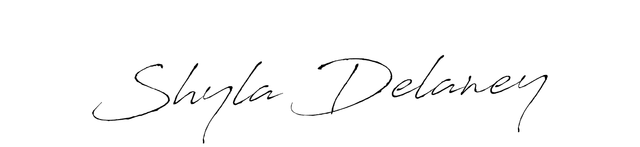 Make a beautiful signature design for name Shyla Delaney. With this signature (Antro_Vectra) style, you can create a handwritten signature for free. Shyla Delaney signature style 6 images and pictures png