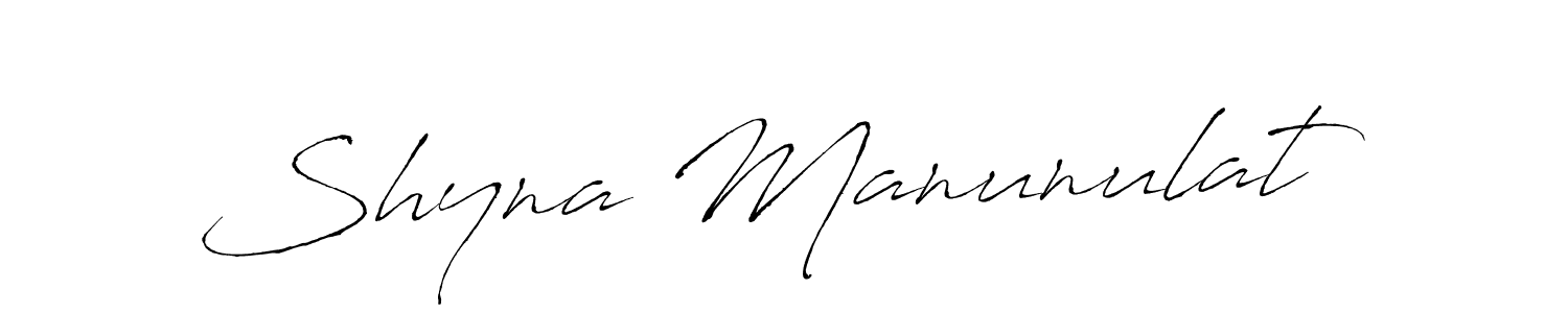 Design your own signature with our free online signature maker. With this signature software, you can create a handwritten (Antro_Vectra) signature for name Shyna Manunulat. Shyna Manunulat signature style 6 images and pictures png